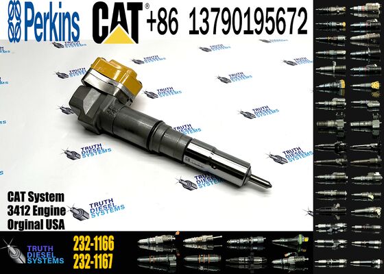 New Diesel Common Rail Fuel Injector 204-2467 232-1166 232-1167 20R-5392 232-1168 Steel for Sprayer Excavator 3412 Truck Parts